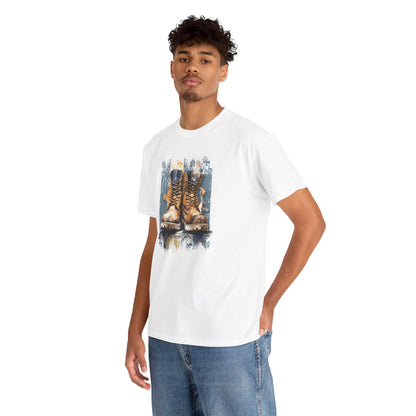 Urban Boots, Tim Style Unisex T-shirt, Art on Apparel with a City Lifestyle - Grunge Aesthetic Tee, Streetwear top