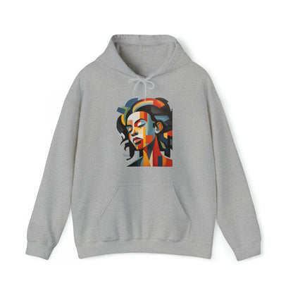 Unisex Hoodie Sweatshirt with Unique Abstract Cubism Style Art Graphic for Art Lovers