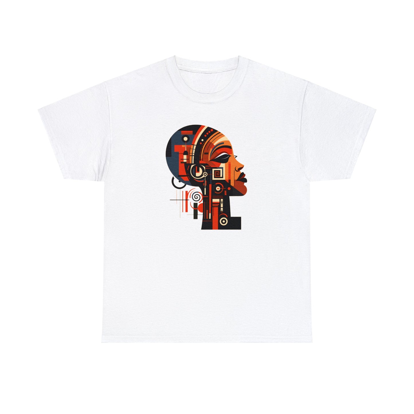 African Queen Cubist Art on a Unisex Heavy Cotton Tee