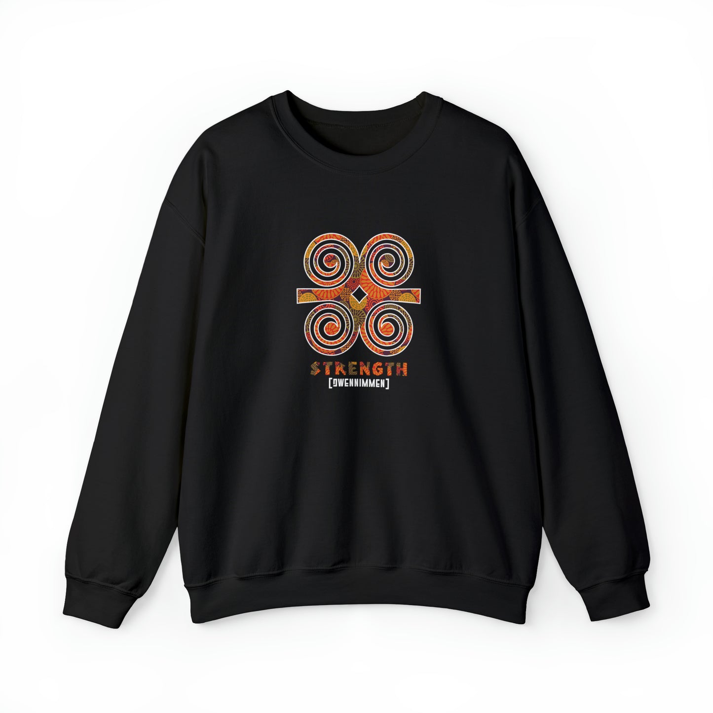 Unisex Adinkra Symbol Sweatshirts with Ghanaian Ram's Horn Dweninmmen Symbol