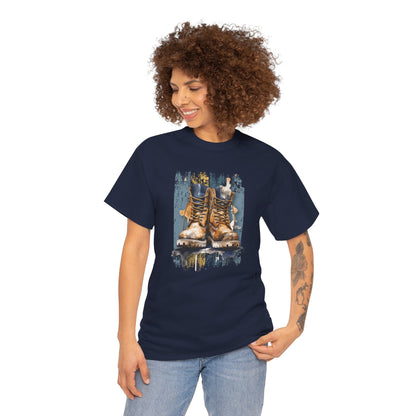 Urban Boots, Tim Style Unisex T-shirt, Art on Apparel with a City Lifestyle - Grunge Aesthetic Tee, Streetwear top