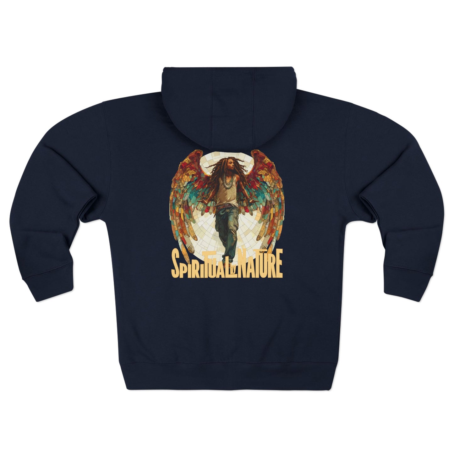 Bohemian Angel Wing Zip Hoodie Back Graphic - Cozy Unisex Sweatshirt, Gift for Art Lovers, Unique Warm Layer, Perfect for Festivals & Everyday Wear