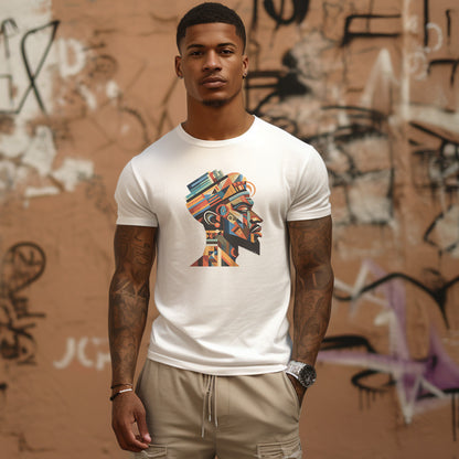 African King Cubist Art on a Unisex Heavy Cotton Tee