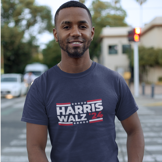 Harris Walz '24 100% Cotton Unisex T-Shirt, Vote Kamala 2024 , Election tee, Harris Walz 2024, Presidential Election