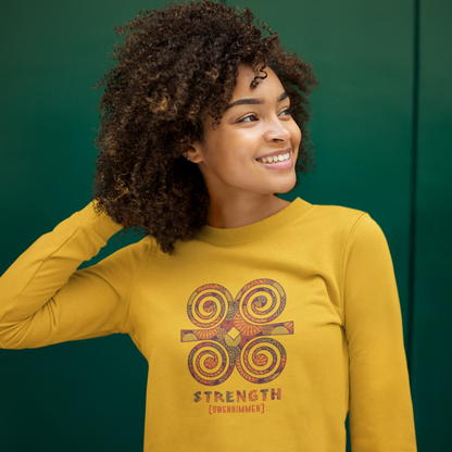 Unisex Adinkra Symbol Sweatshirts with Ghanaian Ram's Horn Dweninmmen Symbol