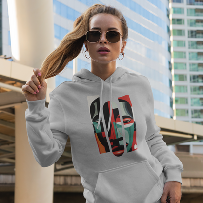 Unisex Hoodie Sweatshirt with Unique Abstract Cubism Style Art Graphic for Art Lovers