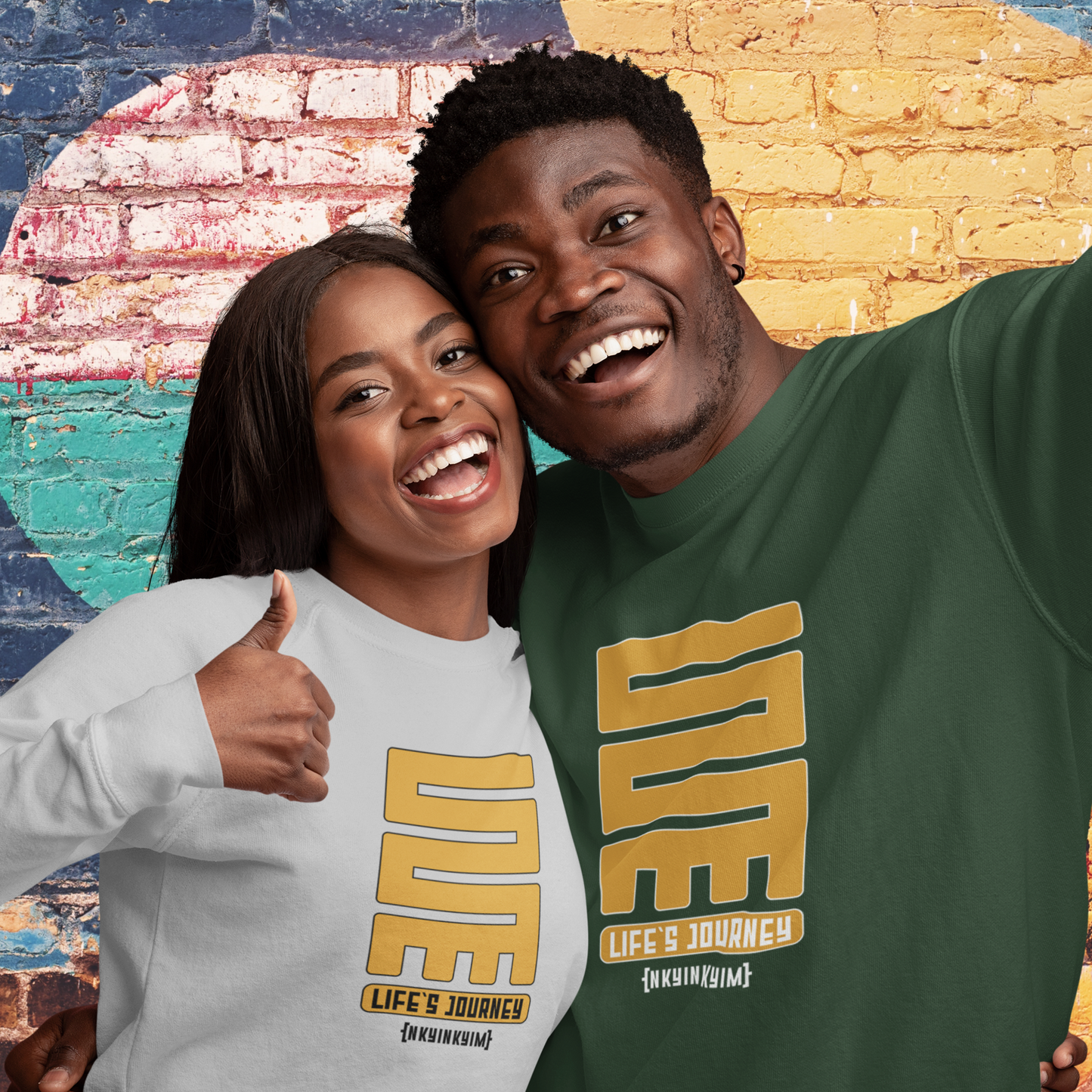 Unisex Sweatshirt Adinkra Symbol shirts with  West African Ghanaian symbols, Afrocentric cotton blend shirts, History Matters, HBCU Campus