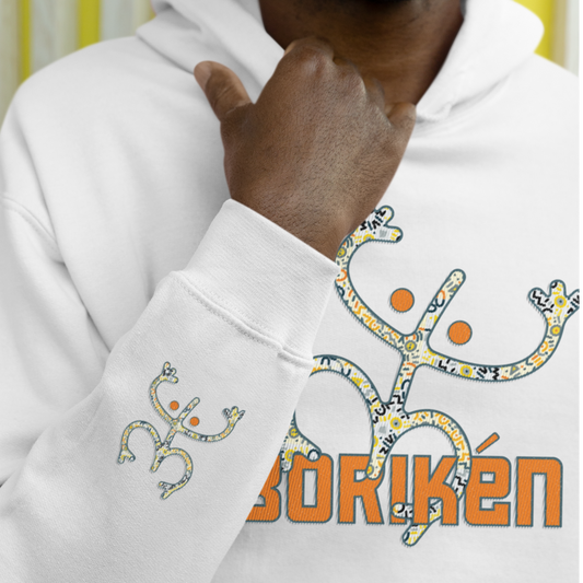Taino Boriken Unisex Hoodie, Unisex Hoodie with Taino Coqui Symbol, Puerto Rican Taino Symbol Hoodie