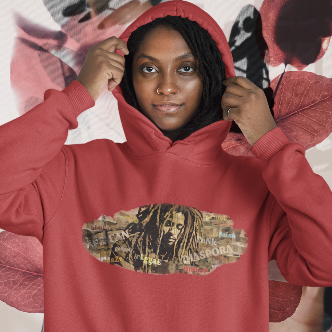 Unisex Hoodie Art on Apparel with Urban Diaspora Collage - Grunge Aesthetic Hoodie