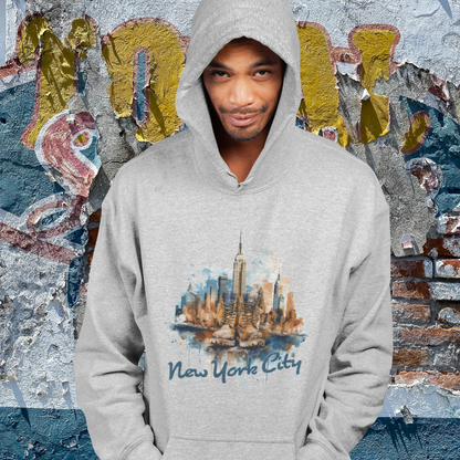 Unisex Hoodie Art on Apparel with City Pulse: City Tapestry Boots on New York City Version