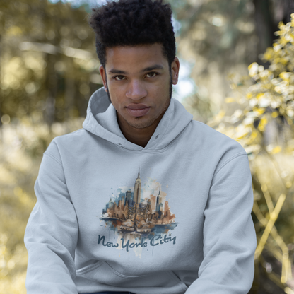 Unisex Hoodie Art on Apparel with City Pulse: City Tapestry Boots on New York City Version