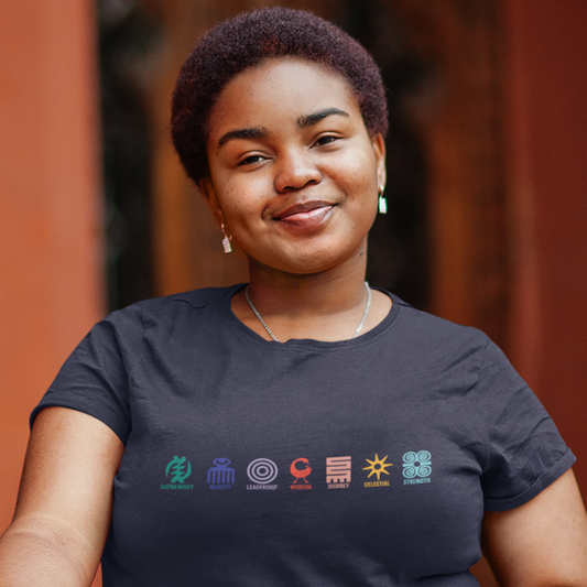 Adinkra Symbol Cotton T-Shirt, Graphic Tee, Adinkra Symbol tshirt, Multiple Symbols Shirt, Colorful t-shirt, Ghanaian Symbol, Afrocentric Apparel