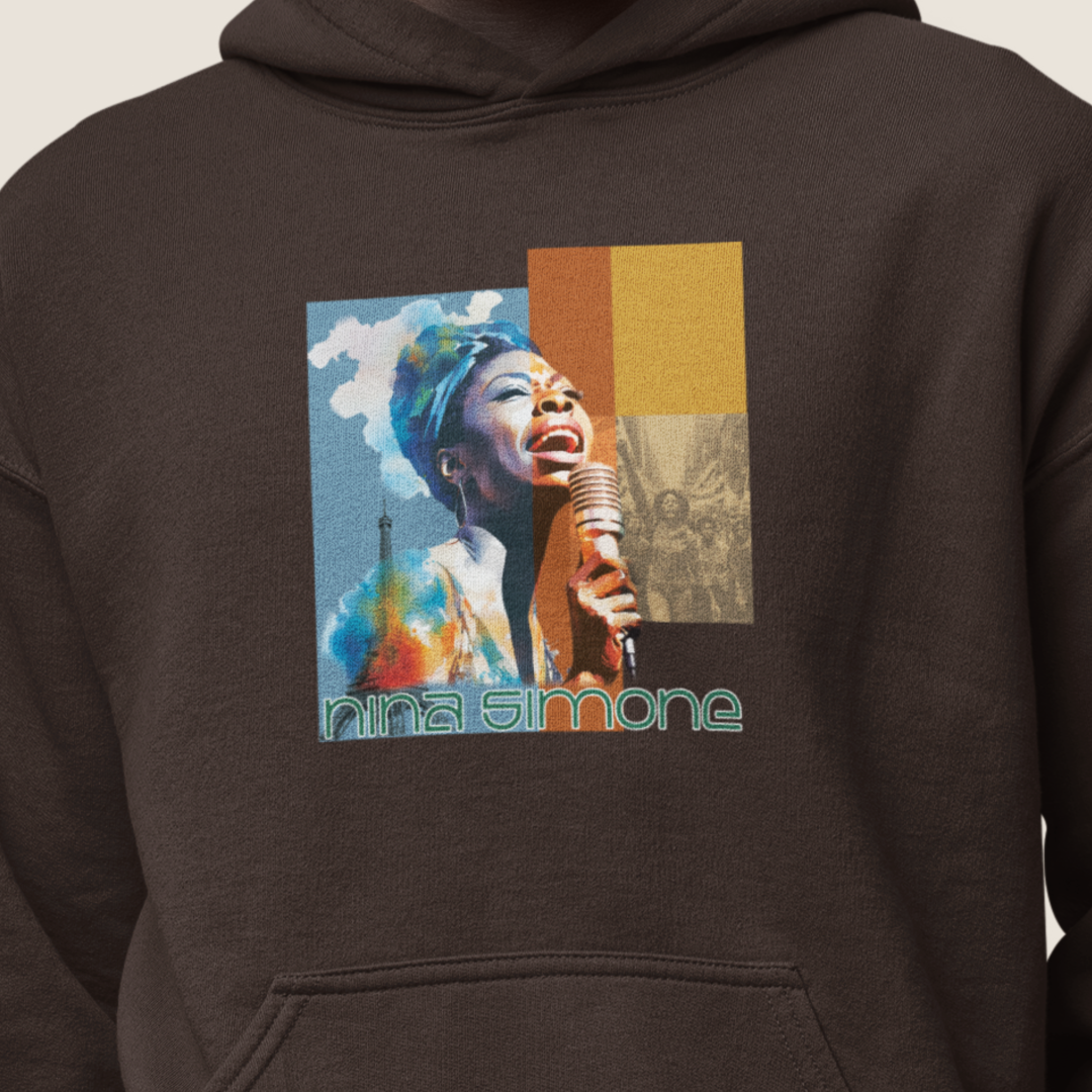 Unisex Graphic Hoodie, Nina Simone Jazz Blues Icon, Warm Cotton Blend, Tribute to Activism shirt, Fans of Nina Simone, Gift music lover