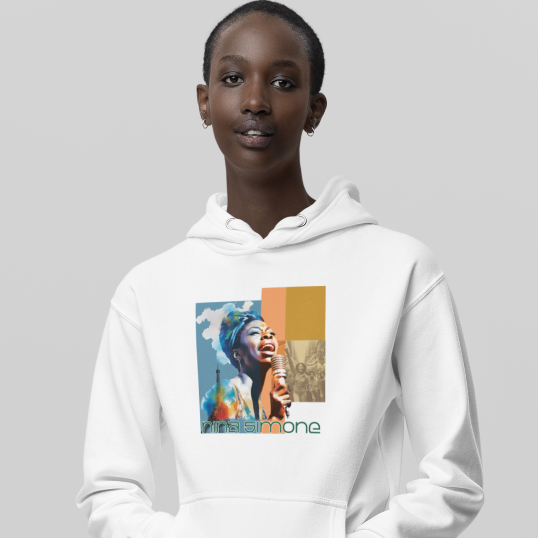 Unisex Graphic Hoodie, Nina Simone Jazz Blues Icon, Warm Cotton Blend, Tribute to Activism shirt, Fans of Nina Simone, Gift music lover