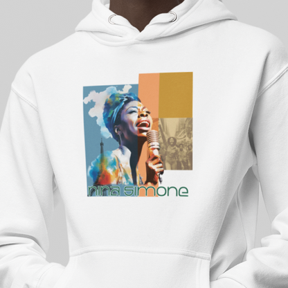 Unisex Graphic Hoodie, Nina Simone Jazz Blues Icon, Warm Cotton Blend, Tribute to Activism shirt, Fans of Nina Simone, Gift music lover