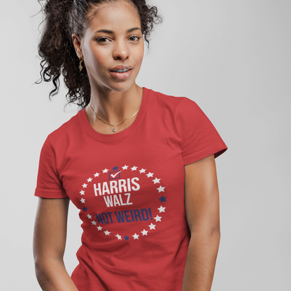 Kamala Walz 2024 Not Weird, Break the Glass Ceiling 100% Unisex Cotton T-Shirt, Election tee, Harris Walz 2024, Presidential Election