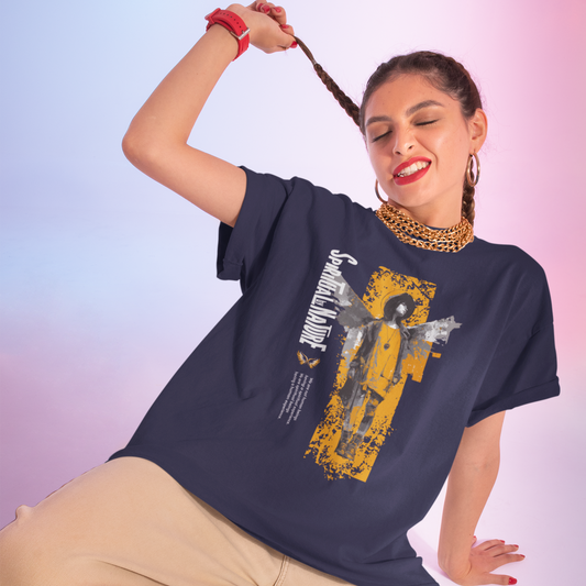 Spiritual by Nature Unisex Tee, Angel Graphic T-Shirt, Street Gear, Boho Top, Artistic Garment-Dyed T-Shirt, Vintage Style Urban Streetwear